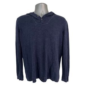 Joseph Abboud Blue Linen Blend l Pull Over Hoodie Size M